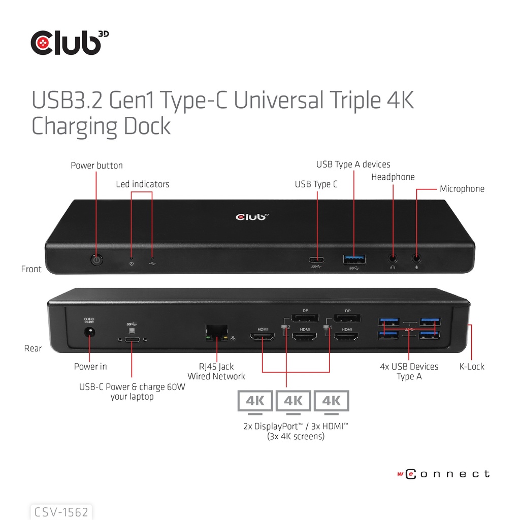 USB-C®5Gbps Universal Triple 4K Charging Dock