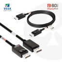 DisplayPort™ 2.1  VESA DP™80 Certified Cable 4K240Hz, 8K60Hz or 10K60Hz M/M 1.2m/3.94ft