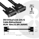 DVI-D Dual Link (24+1) Cable Bidirectional M/M 10m/32.8ft 28AWG