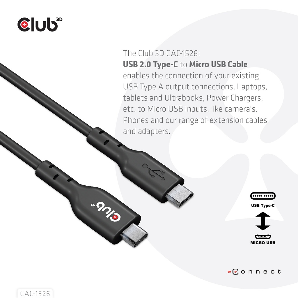 USB-C® 480Mbps to Micro USB Cable M/M 1m /3.28ft
