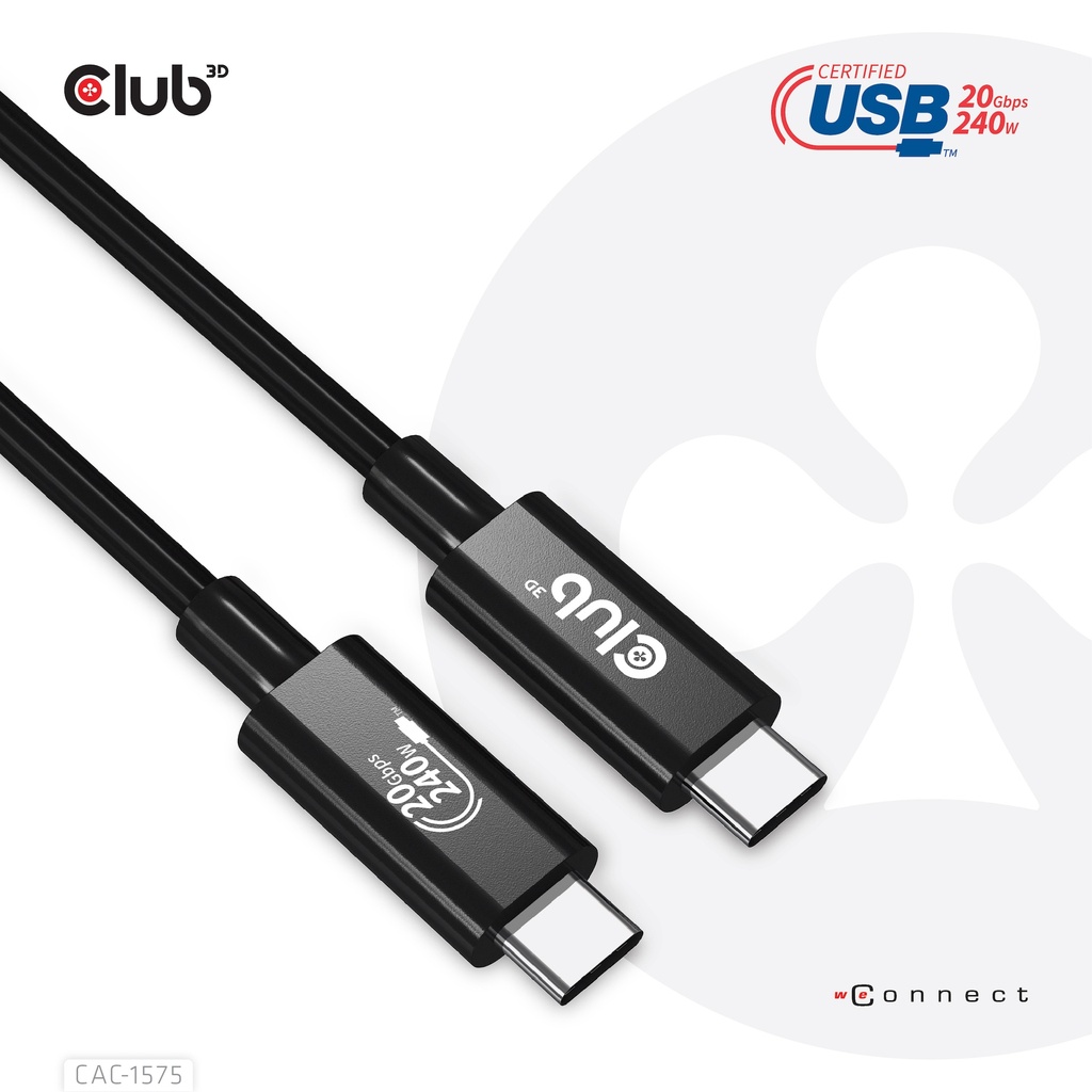 USB-C® 20Gbps USB-IF Certified Cable 4K60Hz, PD 240W(48V/5A) EPR M/M 2m/6.56ft