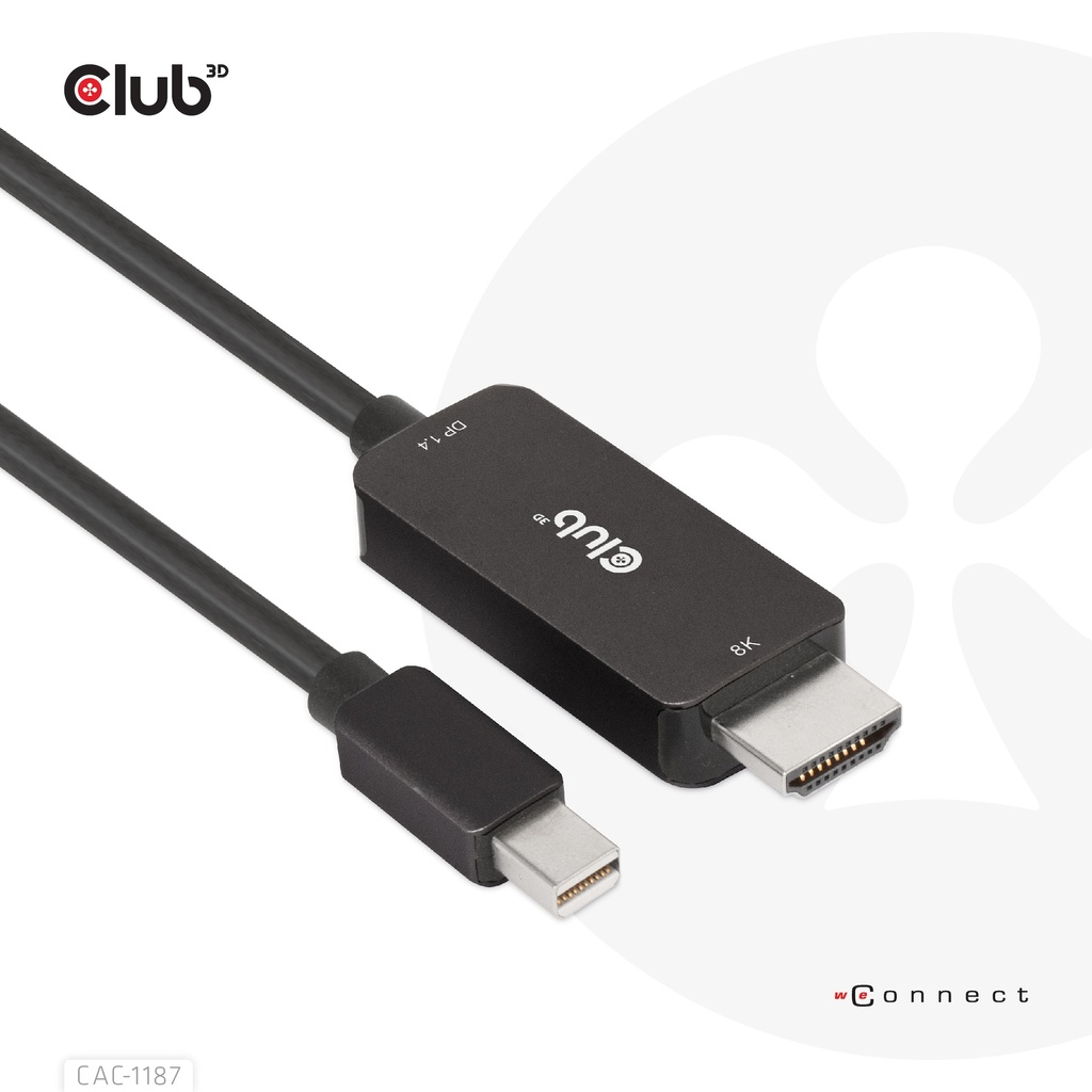 MiniDisplayPort™ 1.4 to HDMI™ 4K120Hz or 8K60Hz HDR10+ Cable M/M 1.8m / 6ft