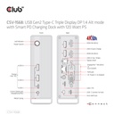 USB-C®10Gbps  Triple Display DP 1.4 Alt mode Smart PD Charging Dock with 120 Watt PSU