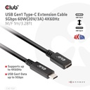 USB-C® Extension Cable 5Gbps 60W(20V/3A) 4K60Hz M/F 1m/3.28ft 