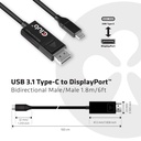 USB-C® Cable to DP™ 1.4 8K60Hz M/M 1.8m/5.9ft