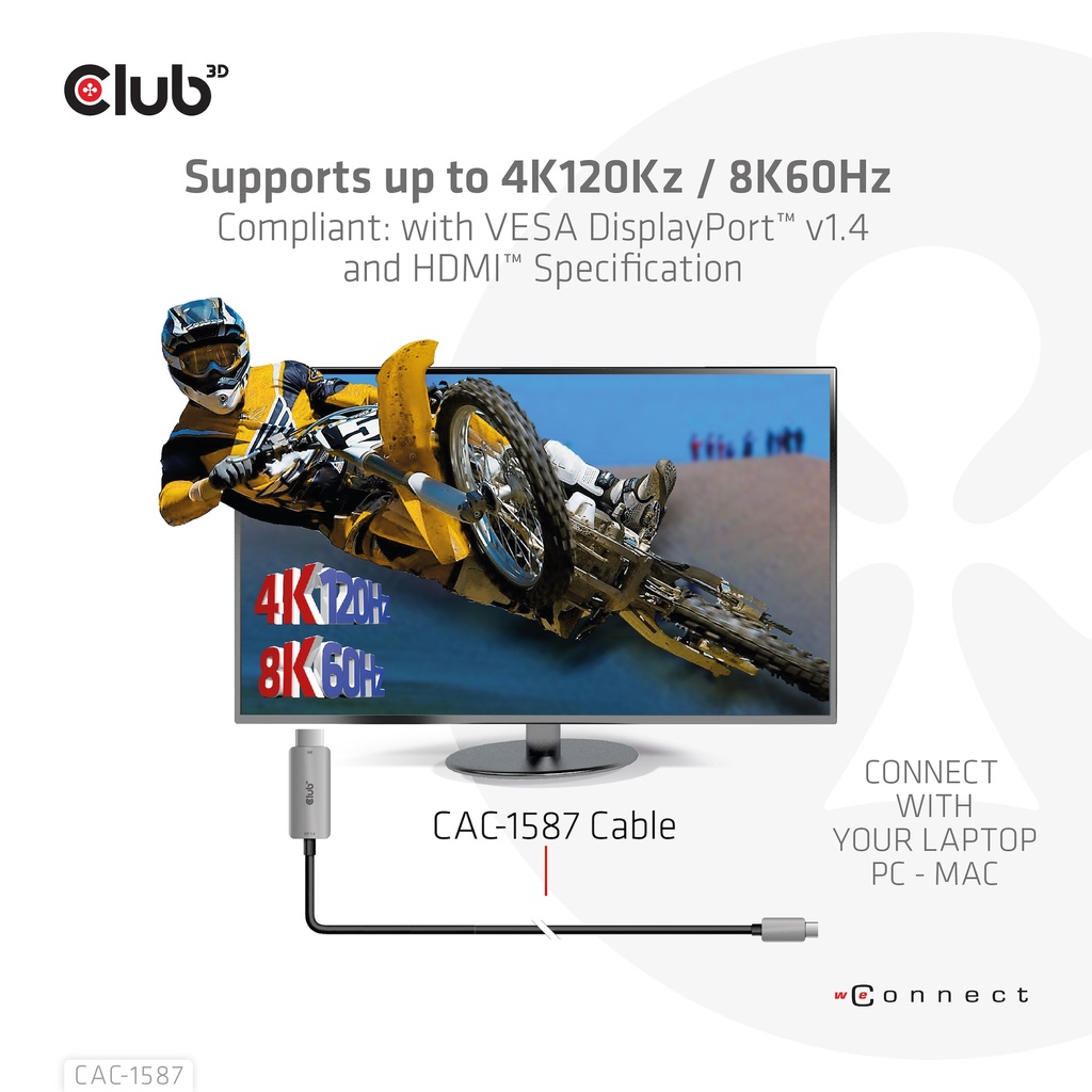 USB-C® to HDMI™ 4K120Hz 8K60Hz HDR10 with DSC1.2 Active Cable M/M 3m / 9.84ft