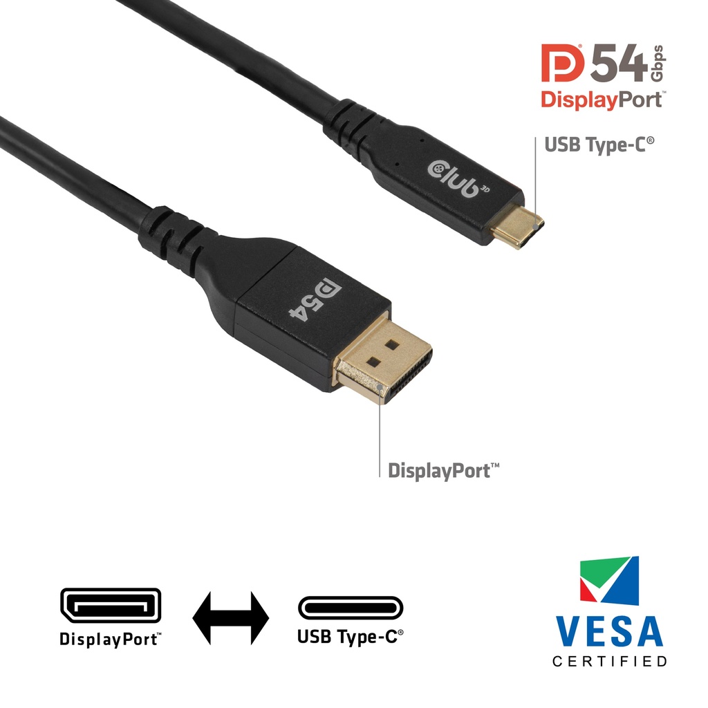USB-C® to DisplayPort™ 2.1 DP54 Cable 2m/6.6ft