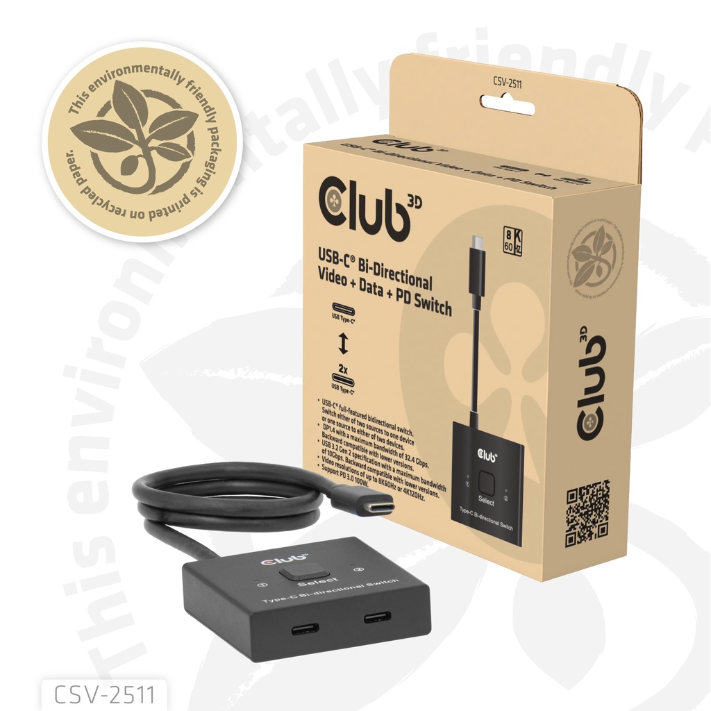 USB-C® Bi-Directional Video + Data + PD Switch
