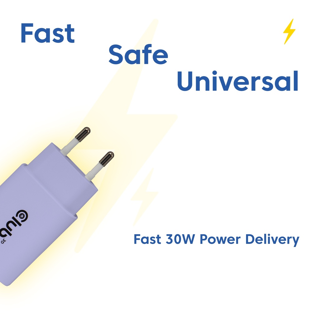2-Pack USB C Charger 30 Watt Purple