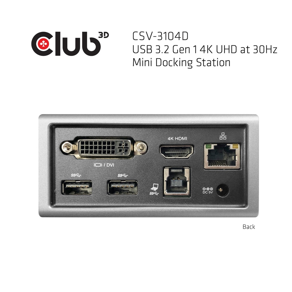 USB-A 5Gbps 4K UHD at 30Hz Mini Docking Station Ultra slim Design