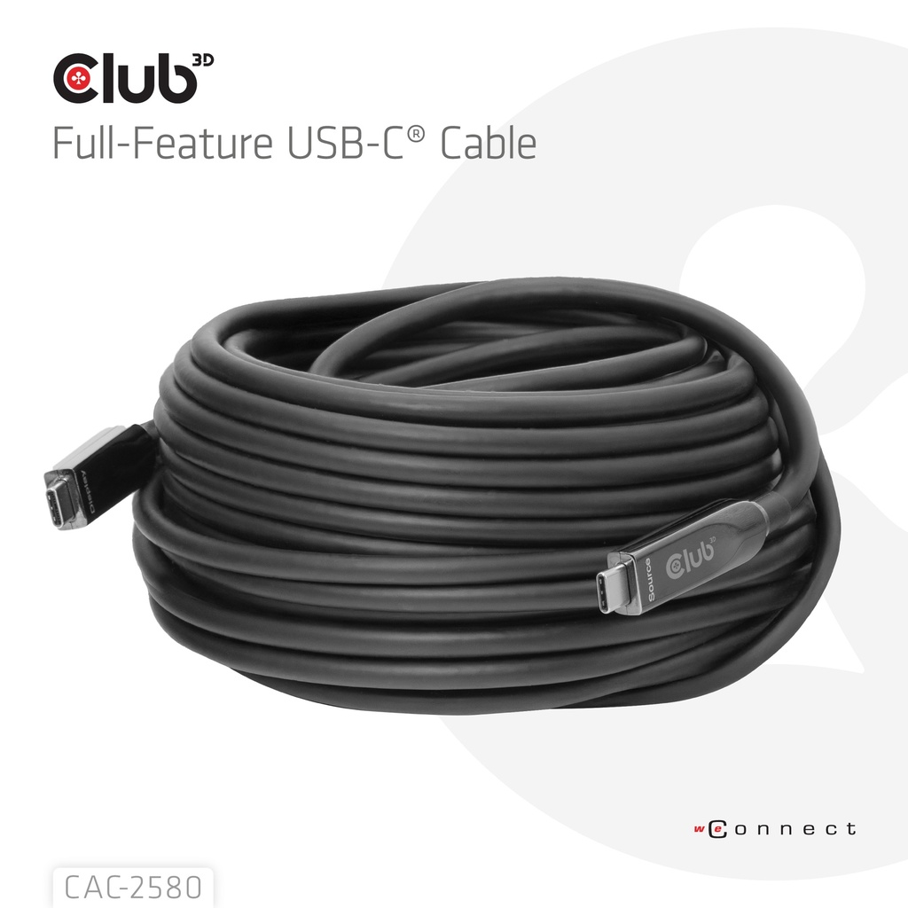 CAC-2580 Full-Feature USB-C® Cable 15m / 49.21ft 8K60Hz 10Gbps 60W
