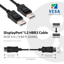 DisplayPort™ 1.2 Cable HBR2 M/M 3m/9.84ft 30AWG