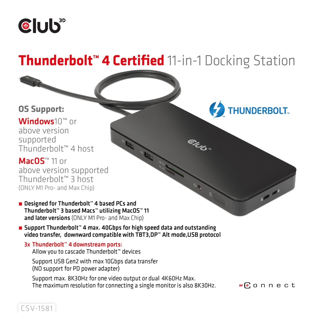 Thunderbolt™ 4 Certified 11-in-1 Docking Station