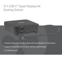 12-1 USB-C® Quad DisplayLink Docking Station 2x DisplayPort™ 8K60Hz + 2x HDMI™ 4K60Hz PD3.0 100Watt Ethernet 2.5G