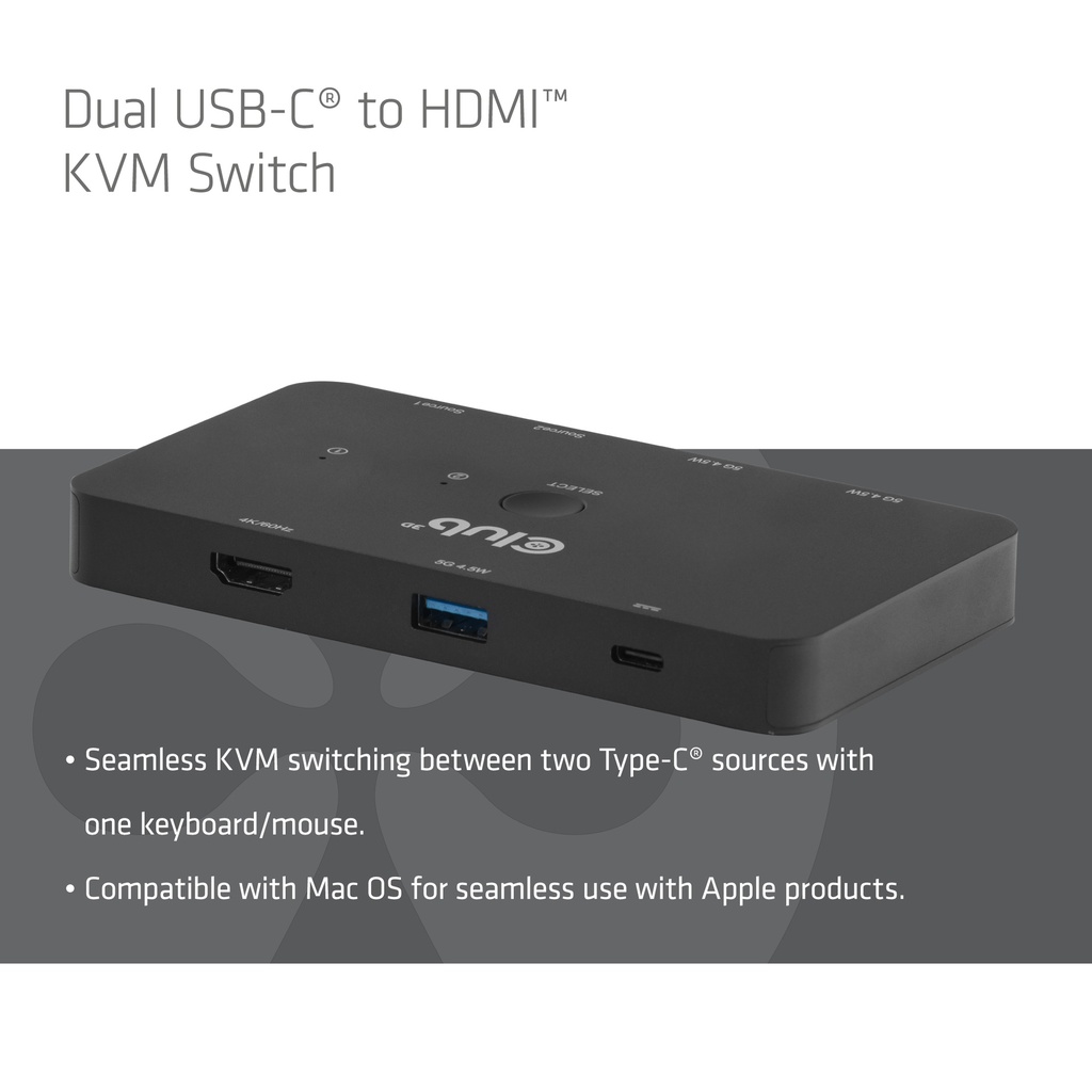 CSV-2512 KVM Switch Dual USB type C to HDMI 4K 60Hz
