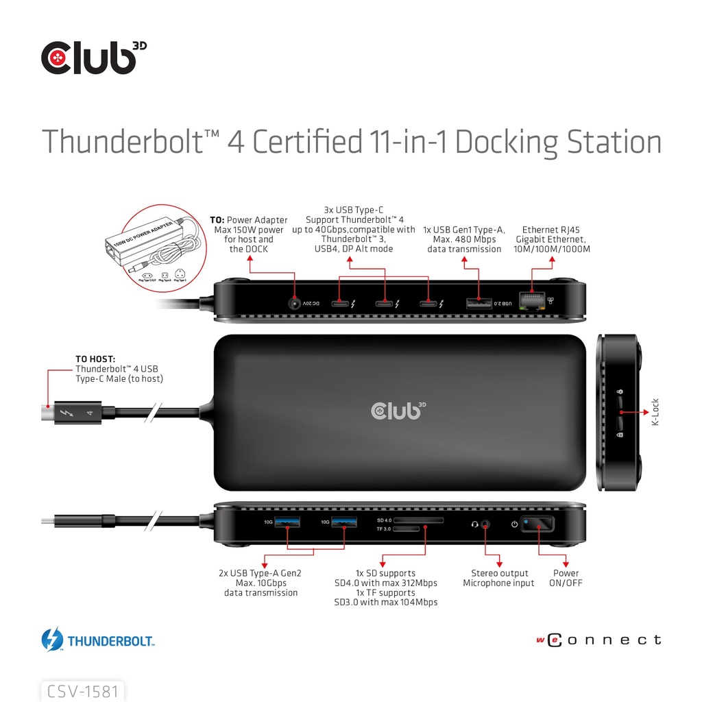 Thunderbolt™ 4 Certified 11-in-1 Docking Station