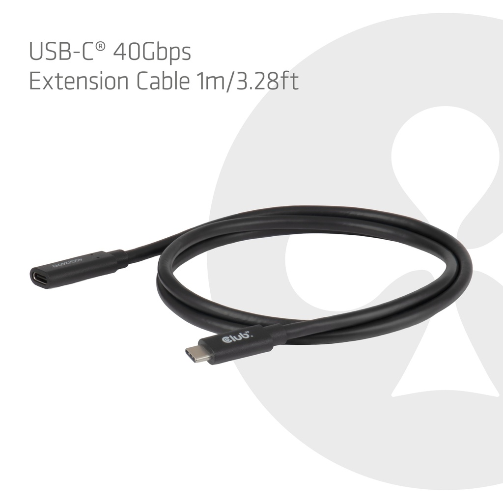 USB-C® 40Gbps Extension Cable 1m/3.28ft 240W 8K60Hz M/F