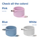 USB-C® Magnetic-Coil 240W PD3.1 Pink Cable 2m / 6.56ft Fast Charging