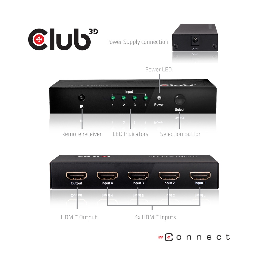 HDMI™ 2.0 UHD Switchbox 4 ports