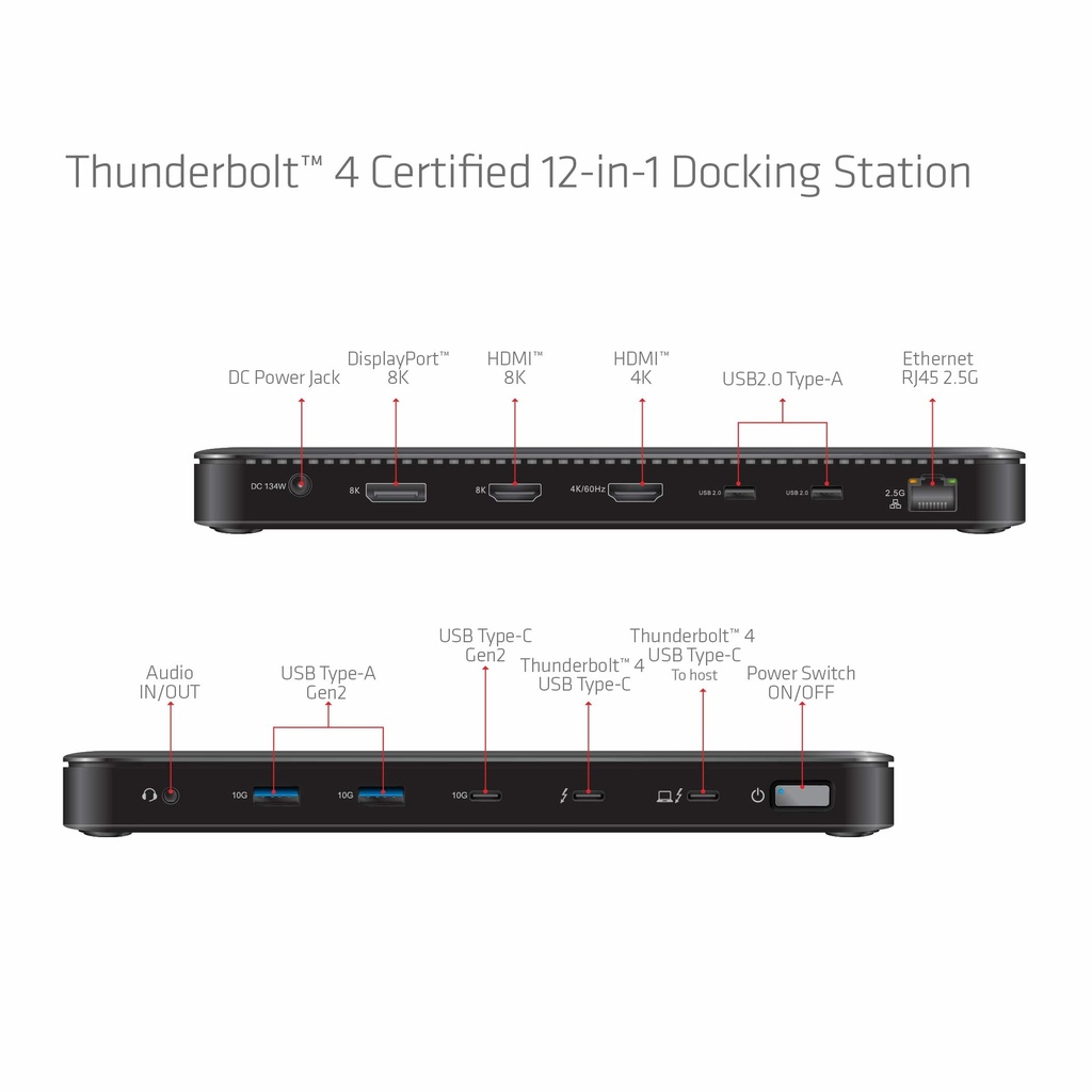 Thunderbolt™ 4 Certified 12-in-1 Docking Station