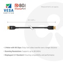 CAC-1094 DisplayPort 2.1 80Gbps Cable Male/Male 2m/6.6ft 26AWG