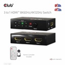 3 to 1 HDMI™ 8K60Hz/4K120Hz Switch