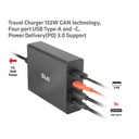 Travel Charger 132W GAN technology, Four port USB -A and -C®, Power Delivery(PD) 3.0 Support