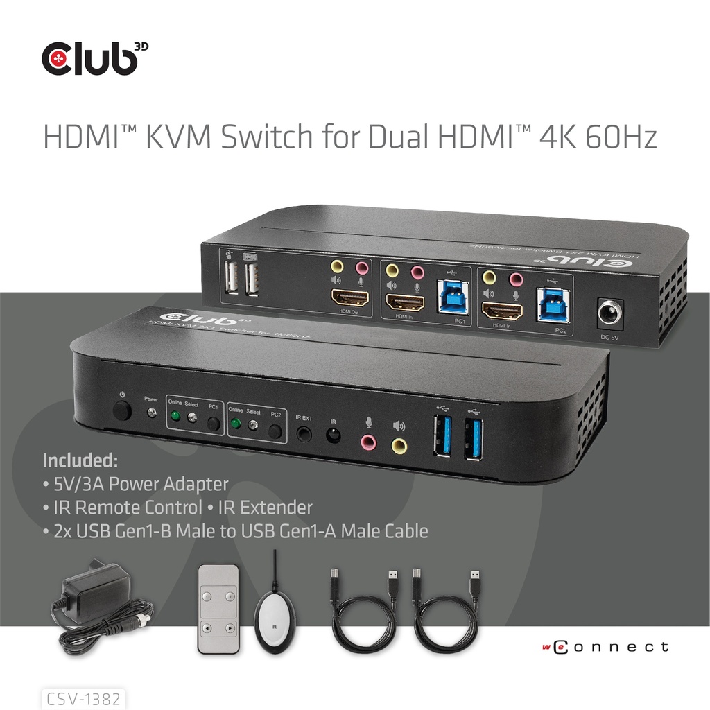 HDMI™ KVM SWITCH FOR DUAL HDMI™ 4K 60Hz