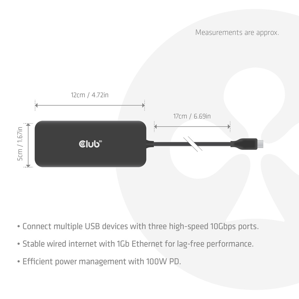 8-1 Portable Dock USB Type-C® 10Gbps to HDMI™ and DisplayPort™ 8K30Hz PD Max.100Watt