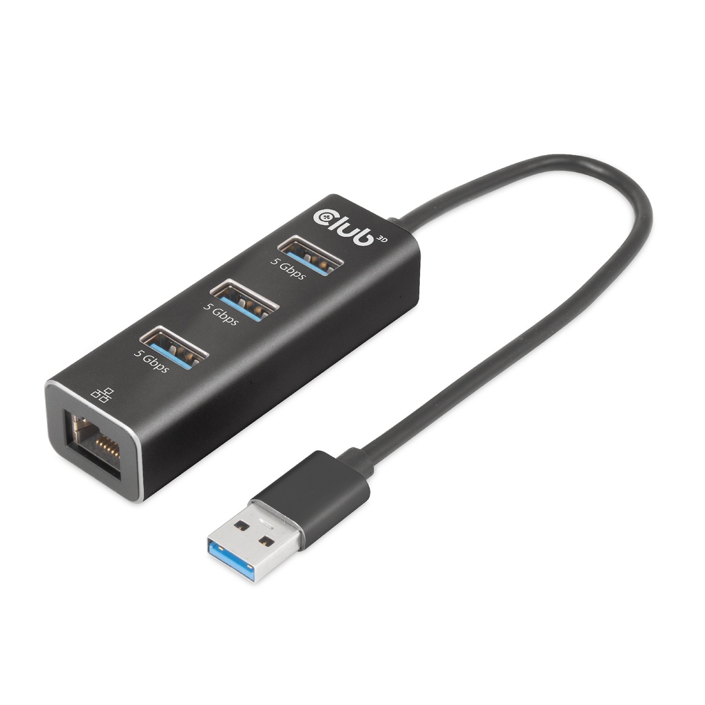 USB-A 5Gbps 3 Ports Hub Gigabit Ethernet