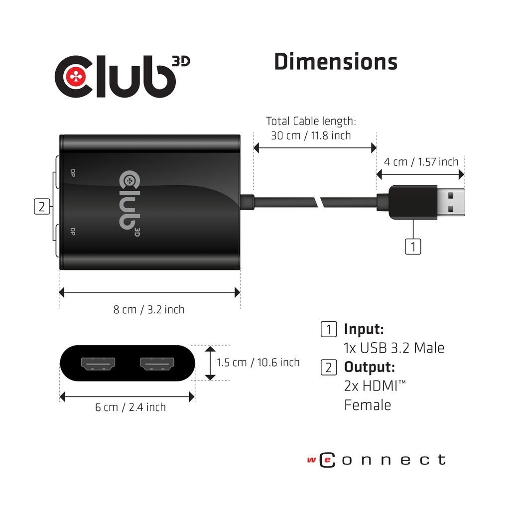 USB-A to HDMI™ Dual Monitor 4K60Hz