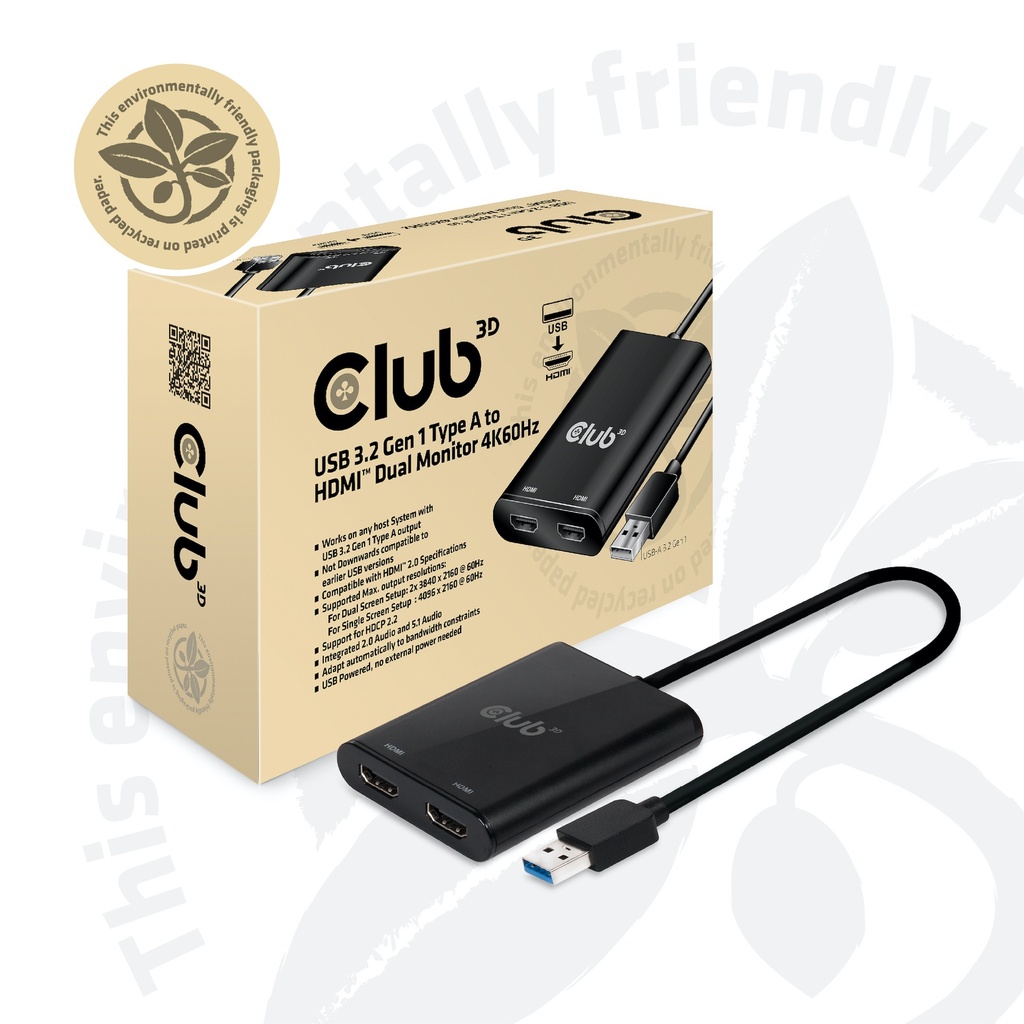 USB-A to HDMI™ Dual Monitor 4K60Hz
