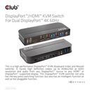 DisplayPort™/HDMI™ KVM Switch For Dual DisplayPort™ 4K 60Hz