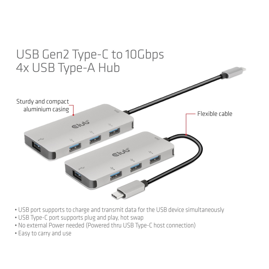 USB-C®10Gbps  to 10Gbps 4x USB Type-A Hub