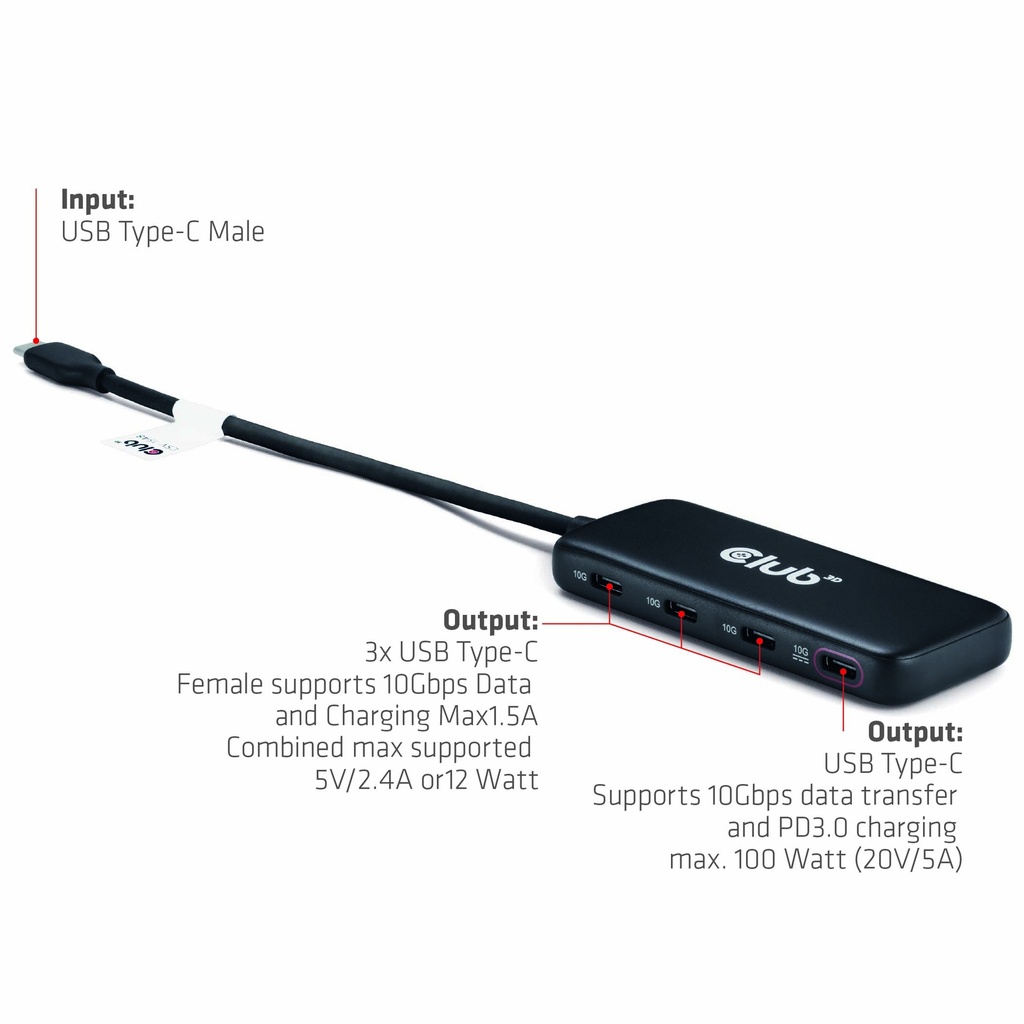 USB-C®10Gbps to 10Gbps 4x USB-C®Hub