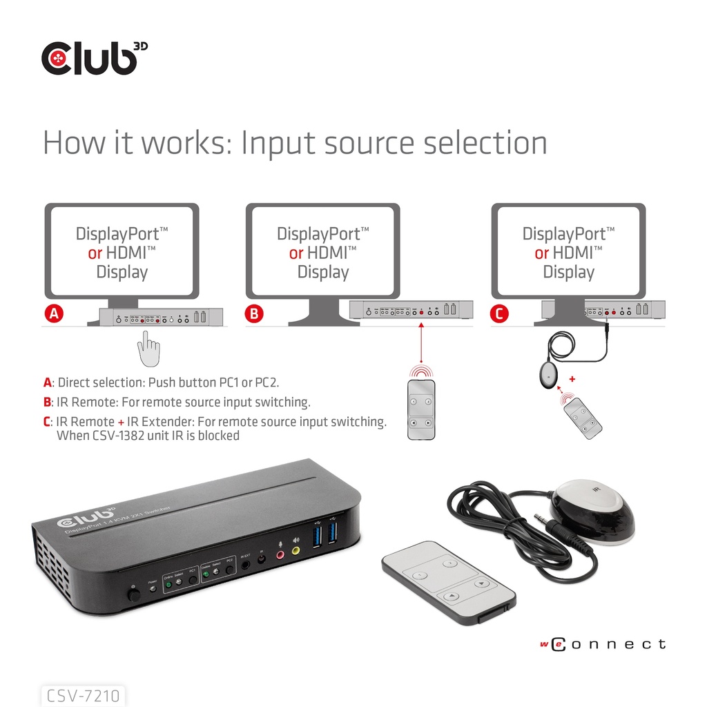 DisplayPort™/HDMI™ KVM Switch For Dual DisplayPort™ 4K 60Hz