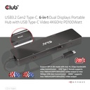 USB-C®, 6-in-1 Dual Displays Portable Dock with USB-C®Video 4K60Hz