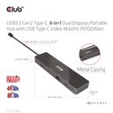 USB-C®, 6-in-1 Dual Displays Portable Dock with USB-C®Video 4K60Hz