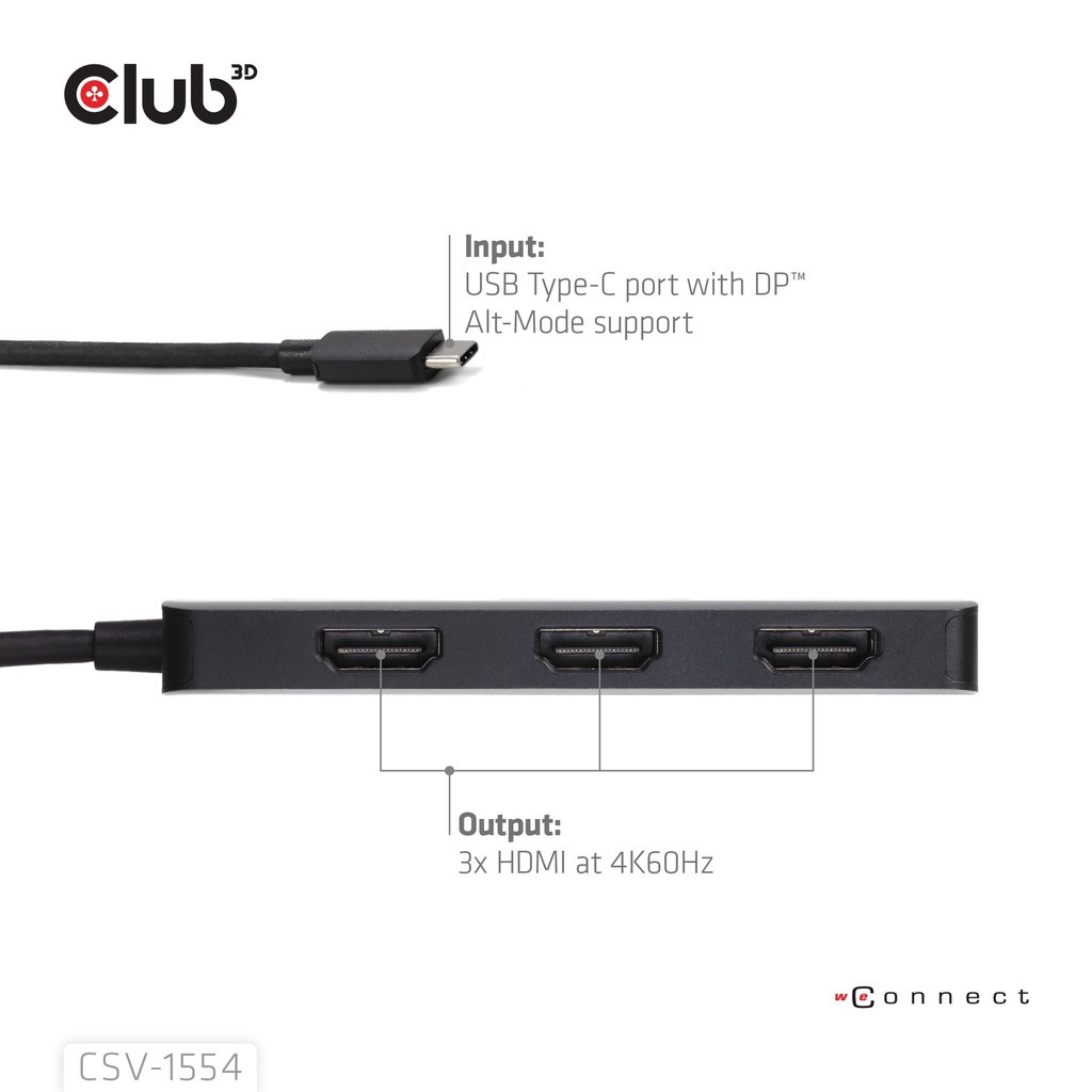 USB-C® to Triple HDMI™ MST Hub 4K60Hz 