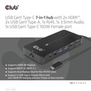 USB-C®5Gbps 7-in-1 hub with 2x HDMI™, 2x USB-A 5Gbps, 1x RJ45, 1x 3.5mm Audio, 1x USB-C® 5Gbps 100W Female port