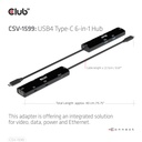 USB-C®10Gbps, 6-in-1 Hub with HDMI™ 8K60Hz or 4K120Hz, 2xUSB Type-A(10G), Ethernet RJ45(2.5G) and 2xUSB-C®, 1x Data(10G) and 1xPD3.0 charging 100 watt