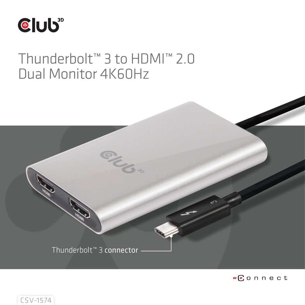 Thunderbolt™ 3 to HDMI™ Dual Monitor 4K60Hz 