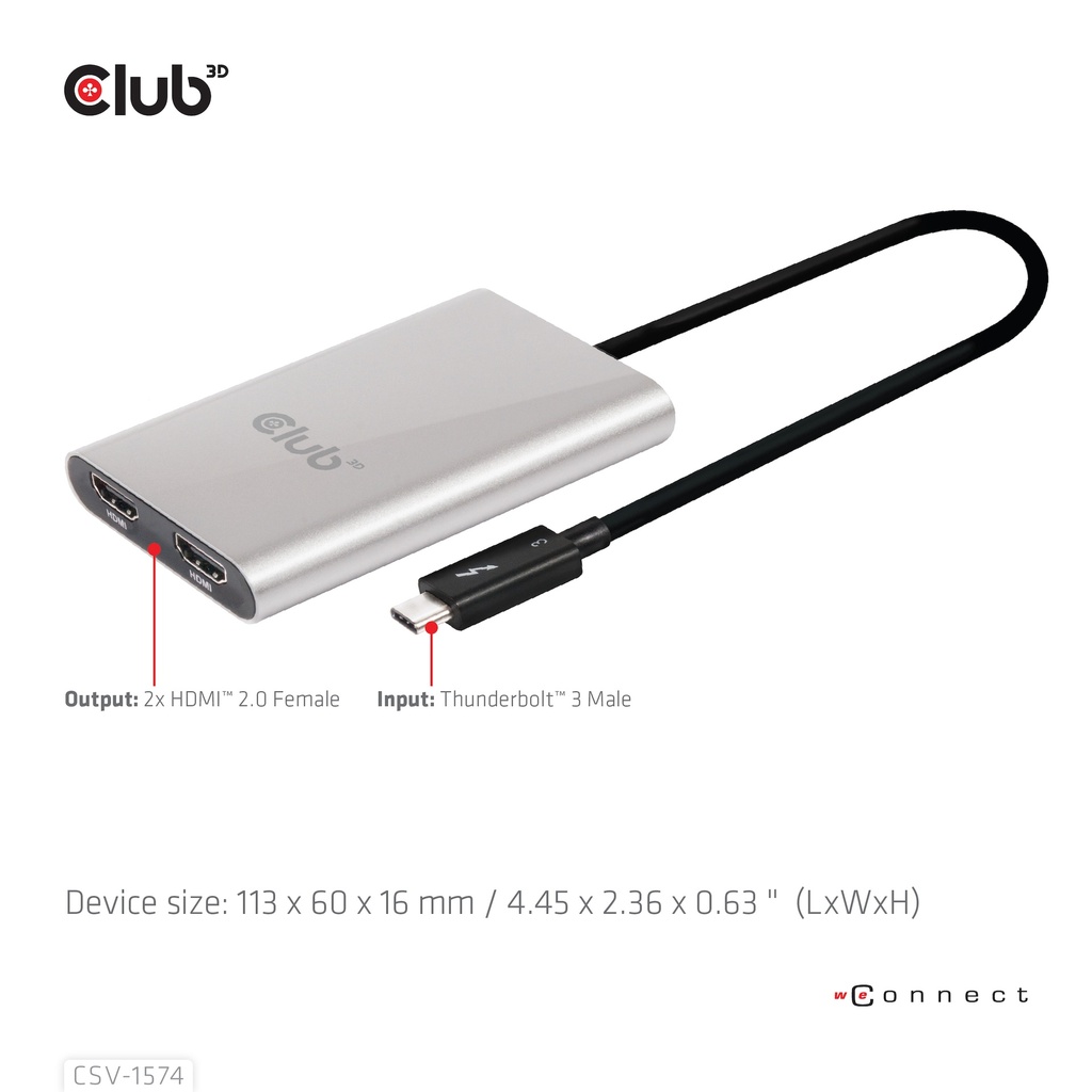 Thunderbolt™ 3 to HDMI™ Dual Monitor 4K60Hz 
