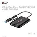USB-C®/A 5Gbps to Dual HDMI™ (4K/30Hz) / VGA (1080/60Hz)