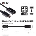 DisplayPort™ 1.4 to HDMI™ 2.0b HDR Active Adapter