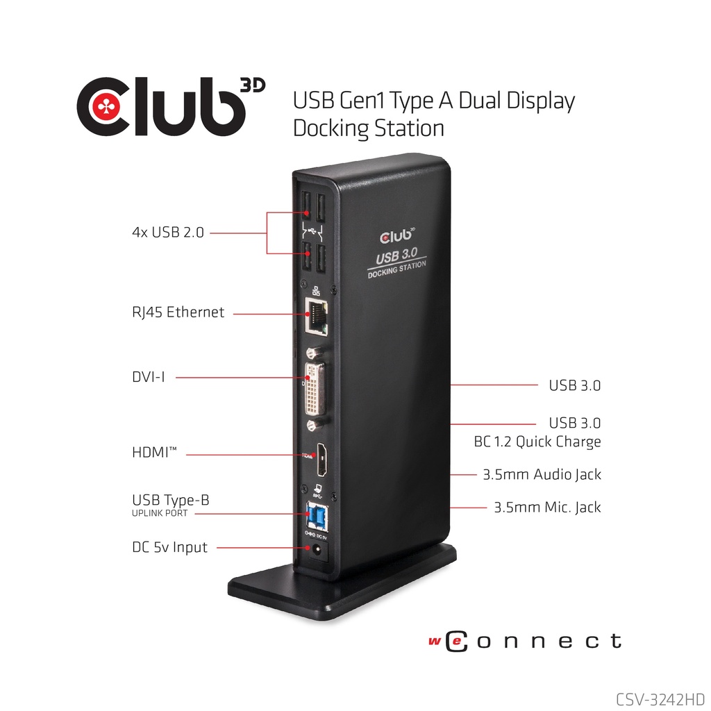 USB-A 5Gbps Dual Display Docking Station
