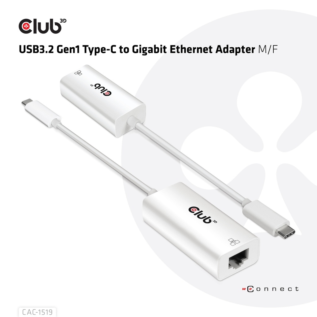 USB-C® RJ45 Ethernet 1G Adapter  M/F