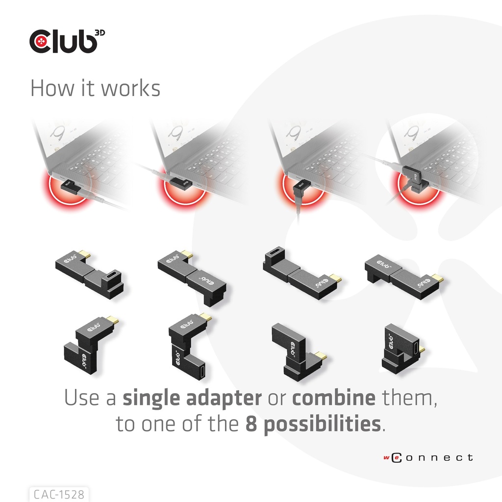 USB-C® 10Gbps Angled Adapter set of 2 up to 4K120Hz M/F