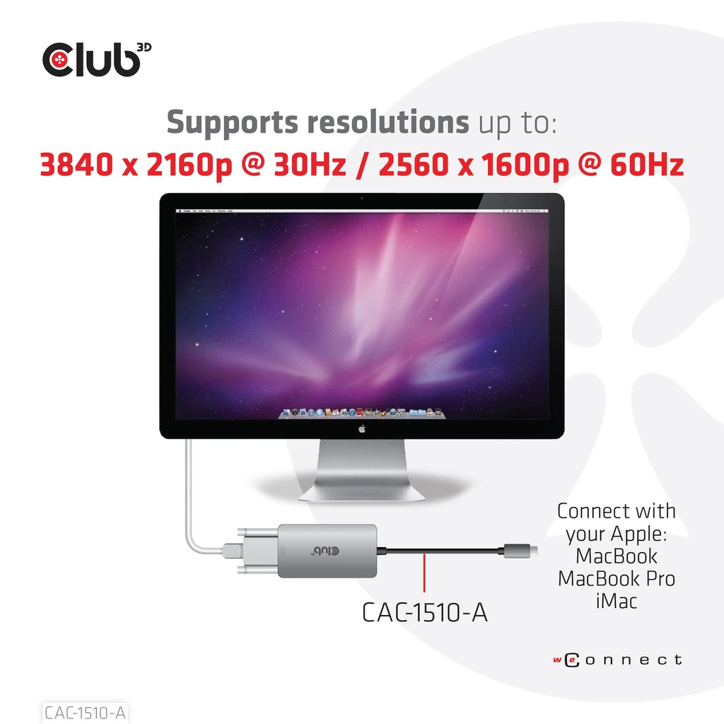 USB-C® to Dual Link DVI-D HDCP OFF version Active Adapter M/F for Apple Cinema Displays