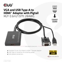 VGA and USB-A to HDMI™ Adapter with Pigtail M/F 0.6m/1.97ft 28AWG